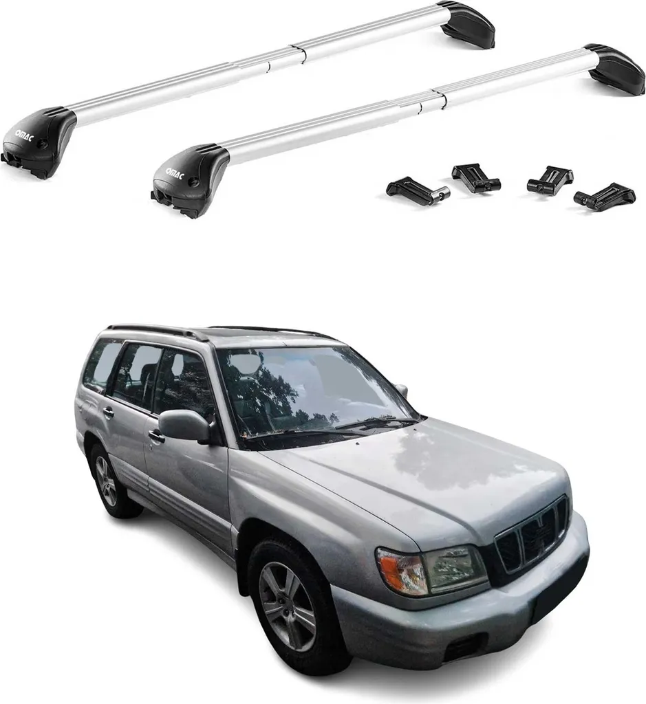 Barre da Tetto Subaru Forester SF 1997-2002 Argento Alluminio ABE - 13