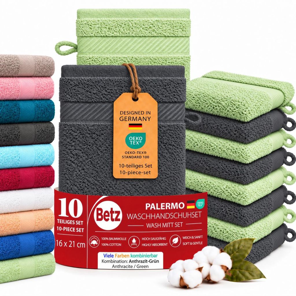 Betz 10 gants de toilette 16x21 cm PALERMO 100 % coton  Image du produit 