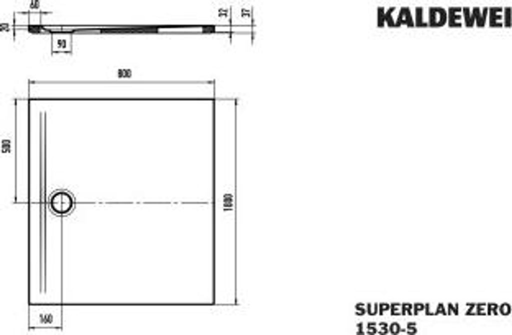 Kaldewei 353047982673 DW SUPERPLAN ZERO Mod.1530-5, 800 x