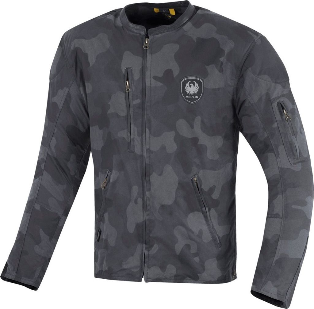 Merlin Covert Camo Motorrad Wachsjacke, blau, M