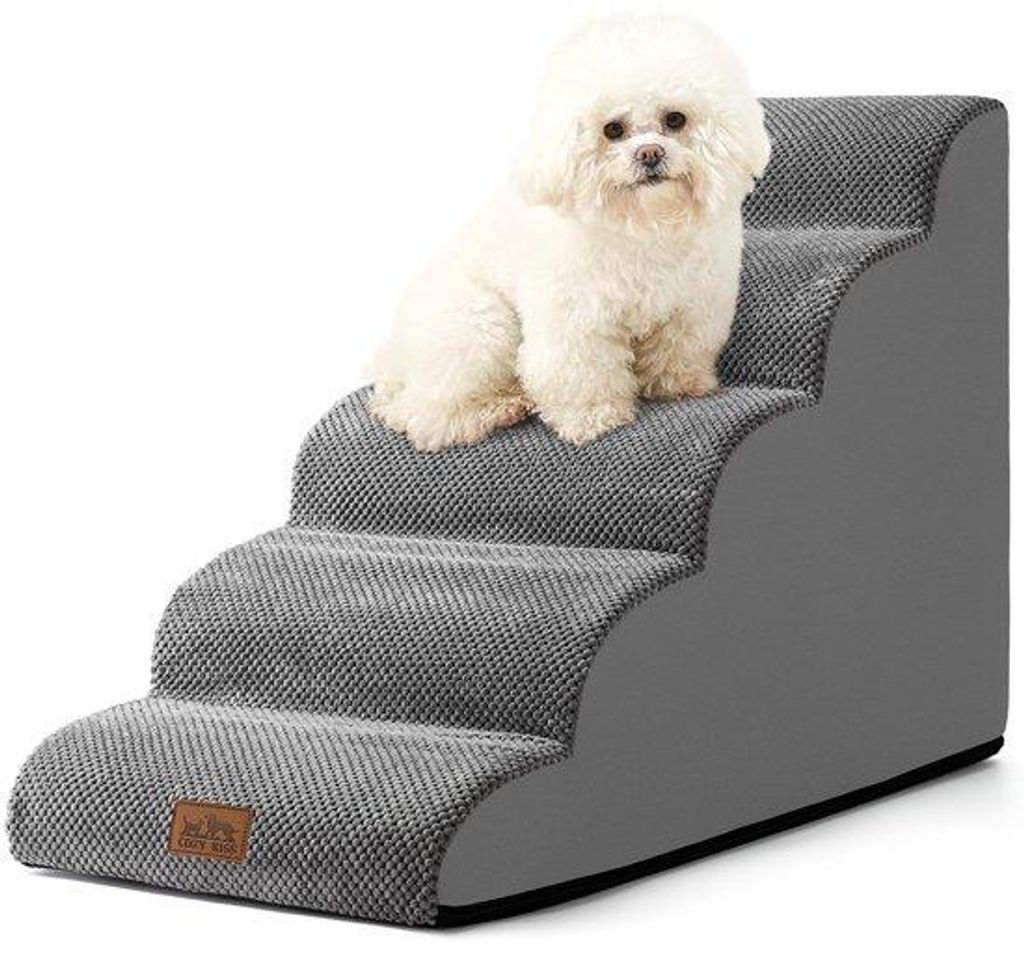 Hundetrepp für kleine Hunde, 57 cm, Hochtreppen für Hochschläfer aus hochwertigem Schaum, waschbarer Überzug und Anti-Slip-Boden, 40x84x57 cm, ...