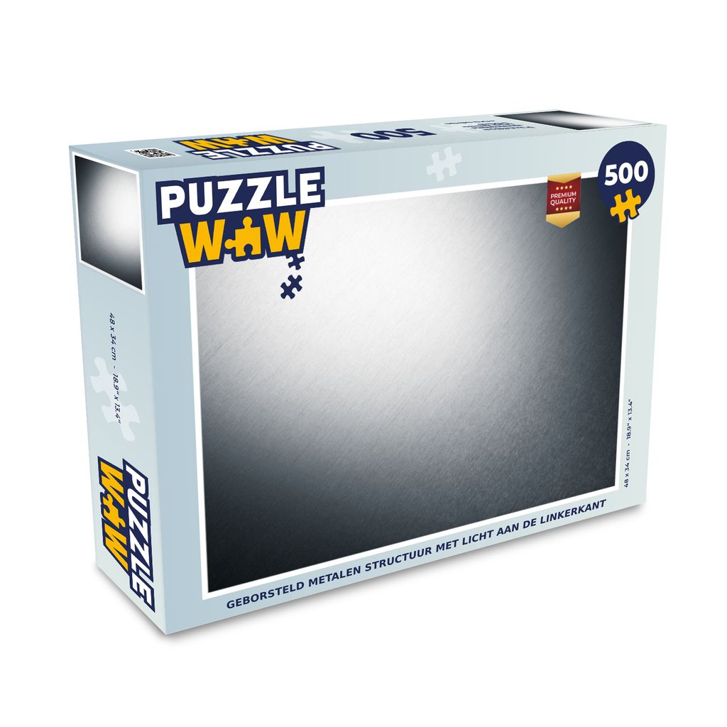 MuchoWow Puzzle 500 Teile Metallic-Druck - Grau - Schwarz - Weiß - 500 Teile - Kinder - Selberbauen - Puzzlespiele