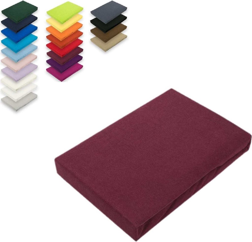 Microfaser Spannbettlaken Rundumgummizug 180 - 200 x 200 cm + 28 cm Bordeaux
