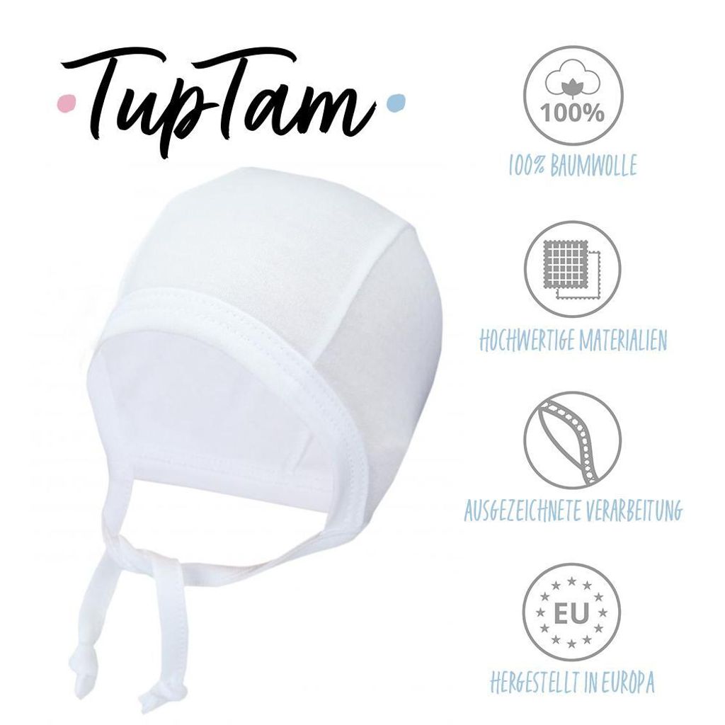 TupTam Unisex Baby Erstlingsmütze zum Binden 2er Pack, Produktbild 3