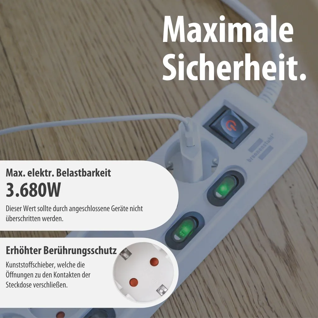 Multiprise 6 Prises avec Interrupteur pour Stopper le Gaspillage 2m - 23