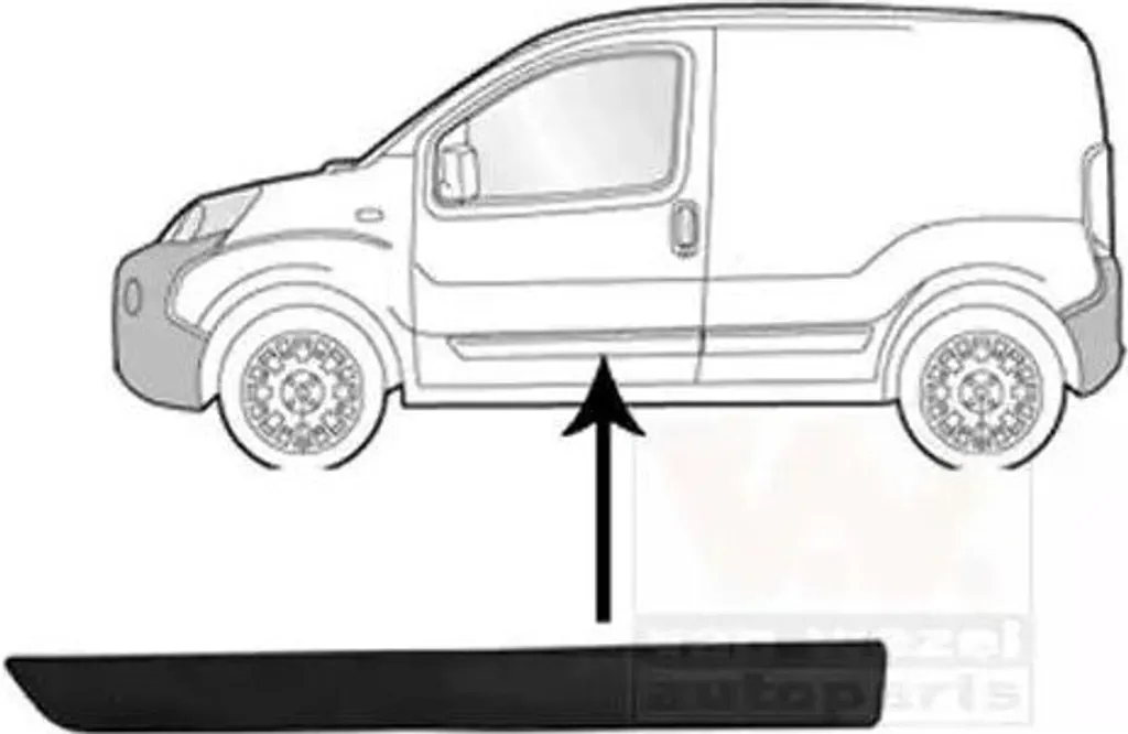 Réparer moulure porte FIAT QUBO gauche : Baguette VAN WEZEL 0976427