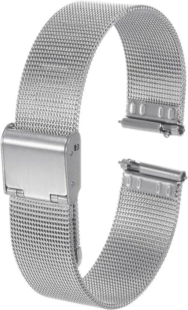 Bracelet de montre en métal argenté 12mm ajustable à double fermoir
