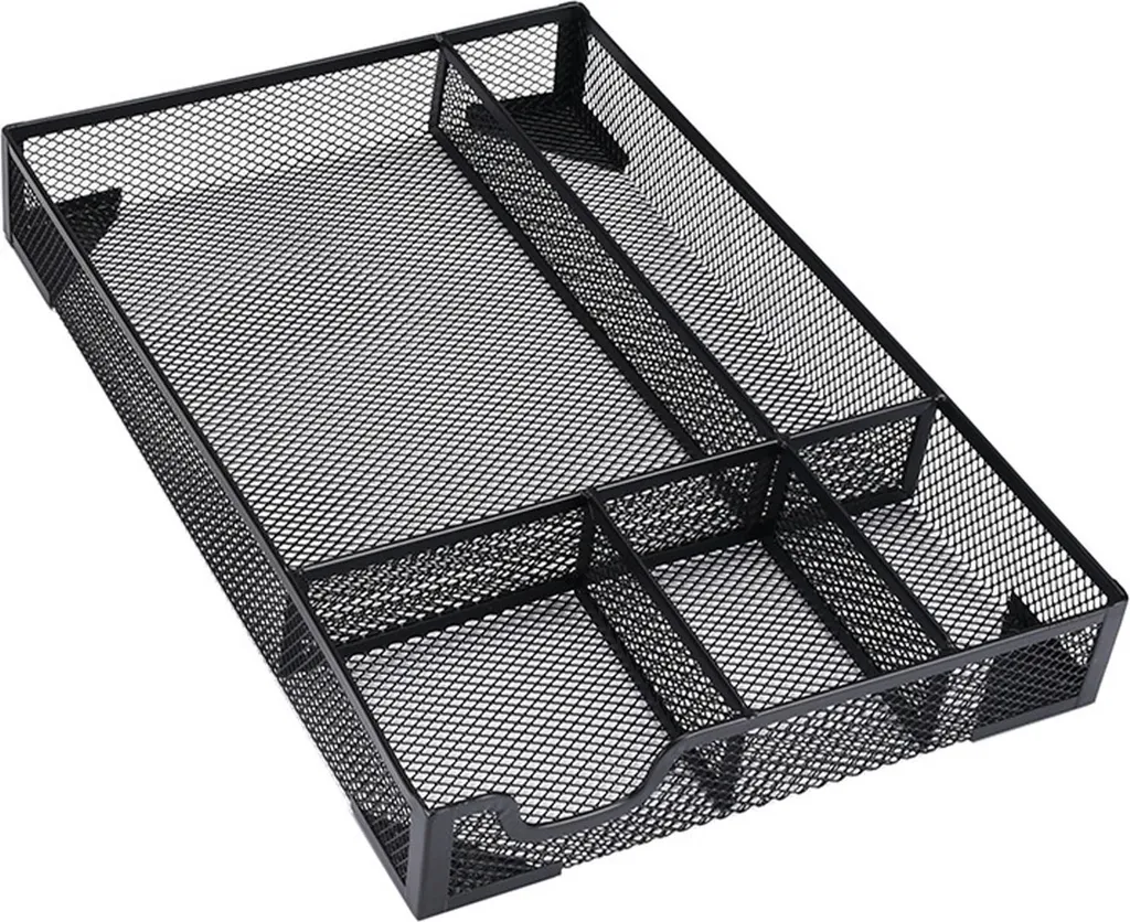 Organiseur bureau pour maquillage et fournitures avec séparateurs fixes