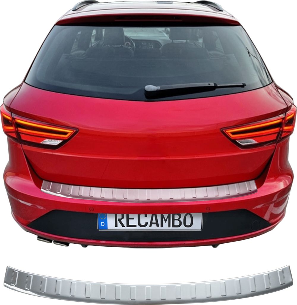 Ladekantenschutz Edelstahl matt für SEAT LEON ST | ab BJ 2014- | mit Abkantung