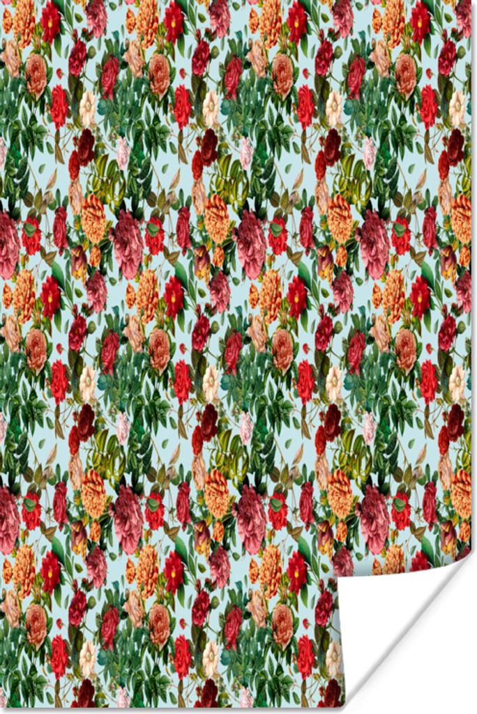 MuchoWow Poster Blumen - Rosen - Illustration 120x180 cm - Kunstposter
