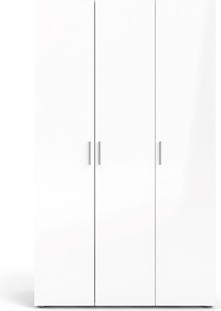 Petra Kleiderschrank mit 3 Türen , eiche Nachbildung,weiss hochglanz.