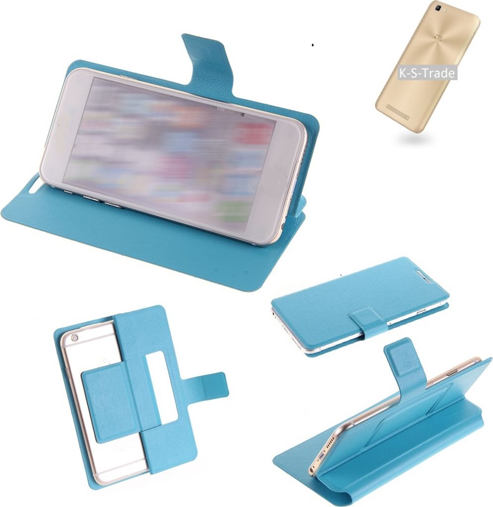 K-S-Trade Schutz-Hülle Handy-Hülle kompatibel mit ZTE Blade A612 Schutz Hülle Flip cover Handy case Smartphone Handyhülle blau