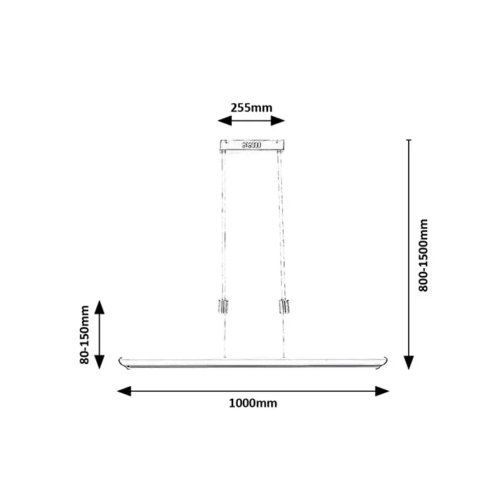Luminaire suspendu LED 24W dimmable avec télécommande chrome satiné