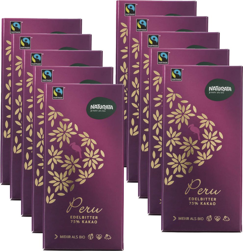 Peru Edelbitter 75%, 10 x 100 g Produktbild 