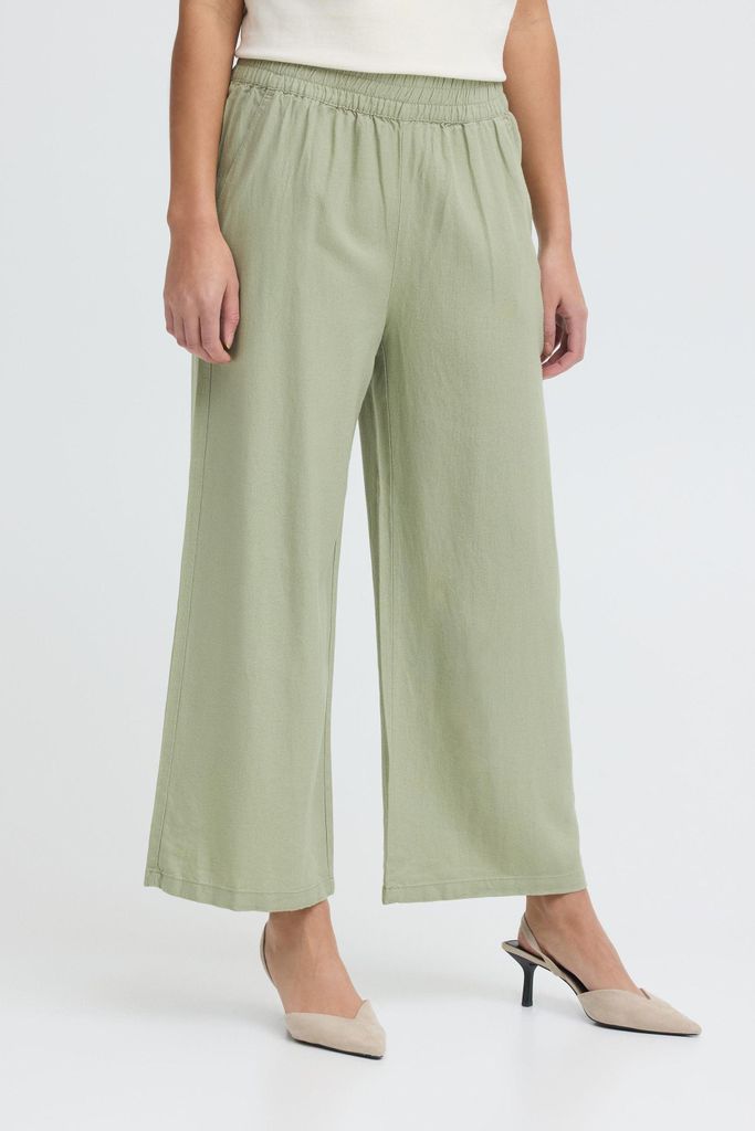 Oxmo OXNInna Damen Hose Freizeithose Pants Leinenmix Loose Fit