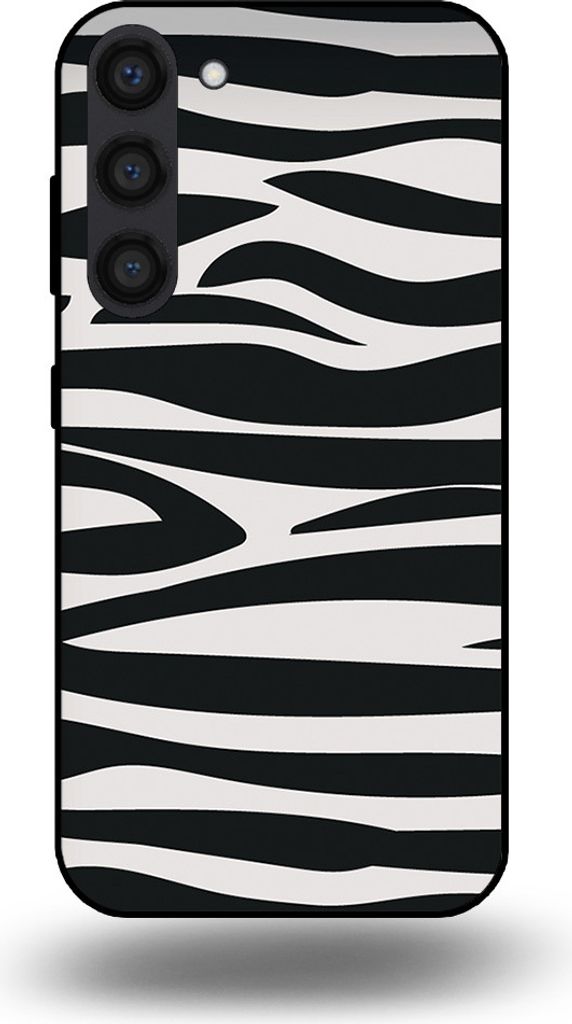 Smartphonica Handytasche passend für Samsung Galaxy S23 Plus mit Zebradruck - TPU Rückseite mit Zebradruck Design - Schwarz Weiß