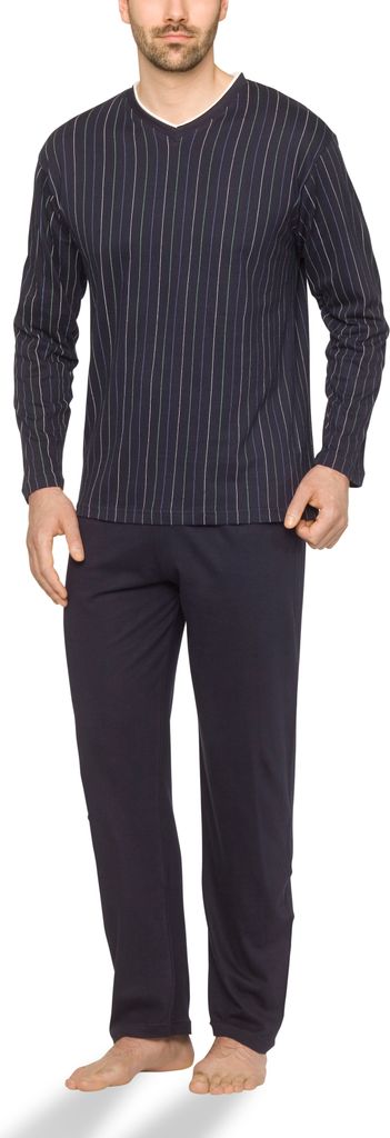 Moonline - Herren Schlafanzug lang aus 100% Baumwolle mit Produktbild 