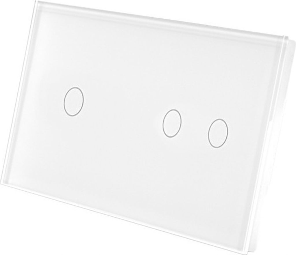 Touchschalter Panel 1+2 Glas weiß Qtouch Wandschalter ohne Modul