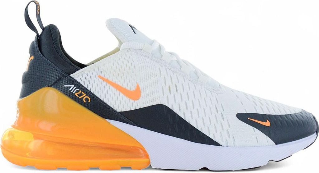 Nike Air Max 270 - Herren Sneakers Schuhe Weiß-Orange AH8050-114 , EU 40 US 7