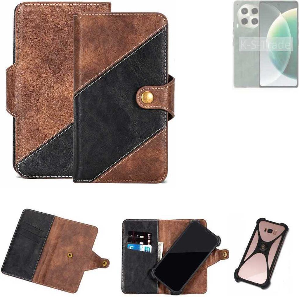 K-S-Trade Handyhülle Schutzhülle Bookstyle Case kompatibel mit Tecno Camon 30 5G Klapphülle Cover Hülle Schutztasche 1x