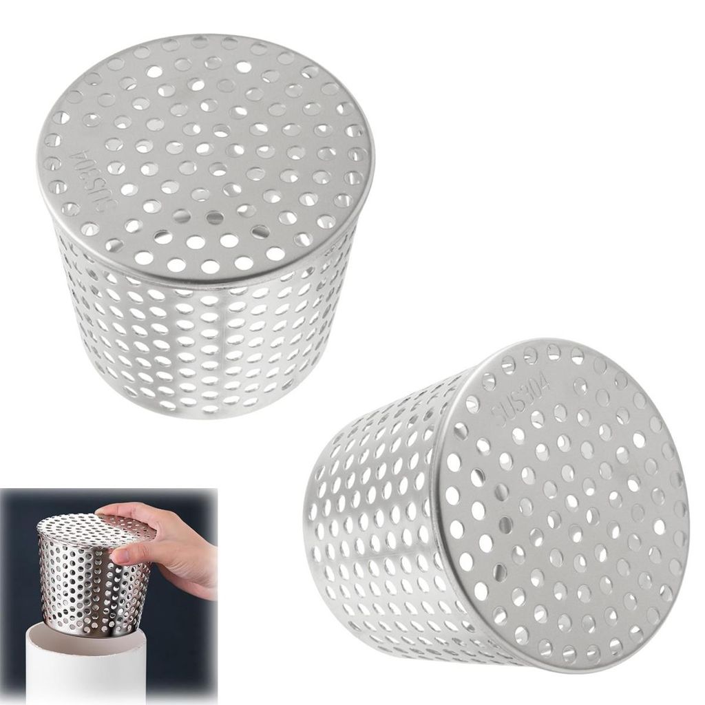 2x Dachrinnen Laubschutz DN110 Edelstahl – Fallrohr Produktbild 