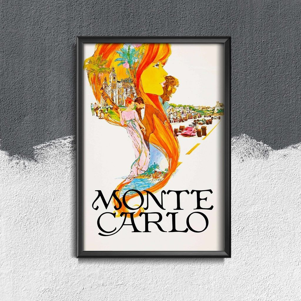 Poster - Canvas - Leinwand - 42 cm x 59,4 cm - Monte Carlo Monaco