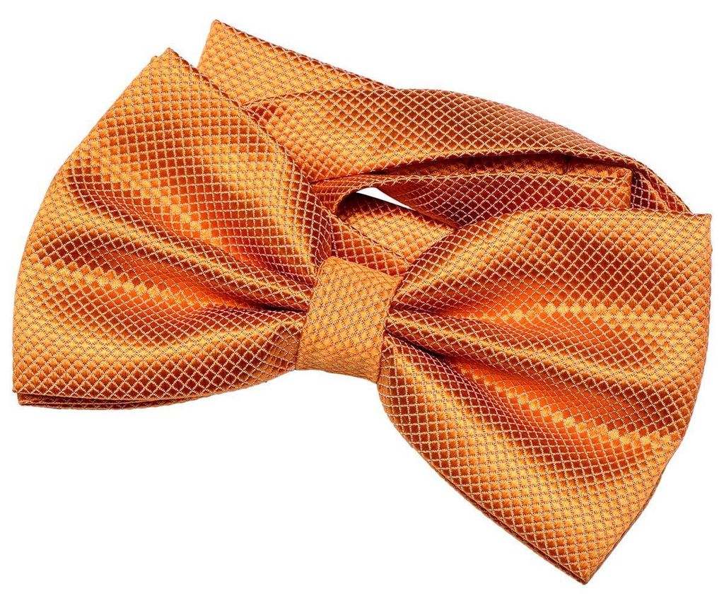 DonDon Herren Fliege 12 x 6 cm gebunden mit Hakenverschluss und größenverstellbar für besondere Anlässe orange