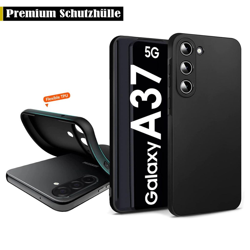 Für Samsung Galaxy A37 5G Silikon Schwarz Hülle Produktbild 