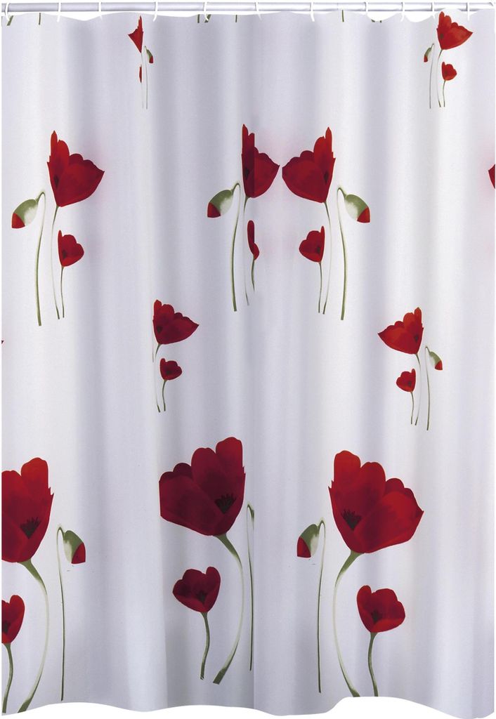 Ridder Duschvorhang Textil Mohn 180x200 cm rot 47800 Produktbild 