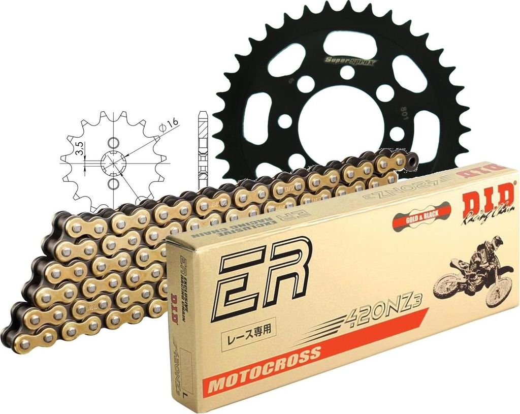 Kit Stahl passend für Suzuki LT50 L 98-03 11-37-078 DID420NZ3(G&B) Clip