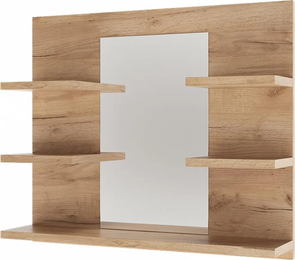 Meuble miroir de salle de bain Vicco Wilbur chêne doré avec étagères