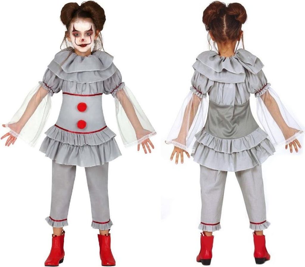 Graues Psycho Clown  Kostüm 10-12 Jahre Produktbild 