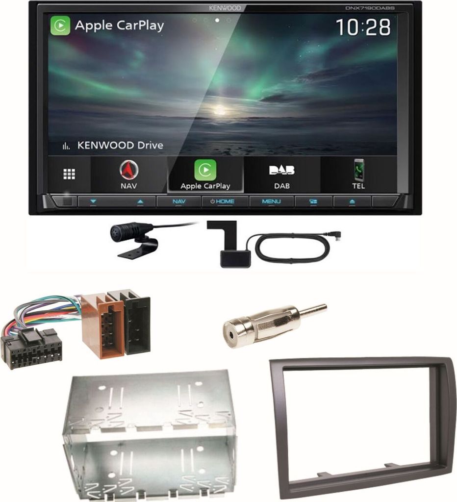 Kenwood DNX-7190DABS Android Auto Carplay Einbauset für Fiat Ducato Boxer Jumper