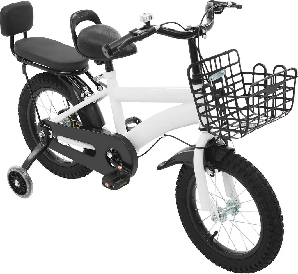 Vélo enfant pour apprendre l'équilibre blanc 35 cm avec roues de secours