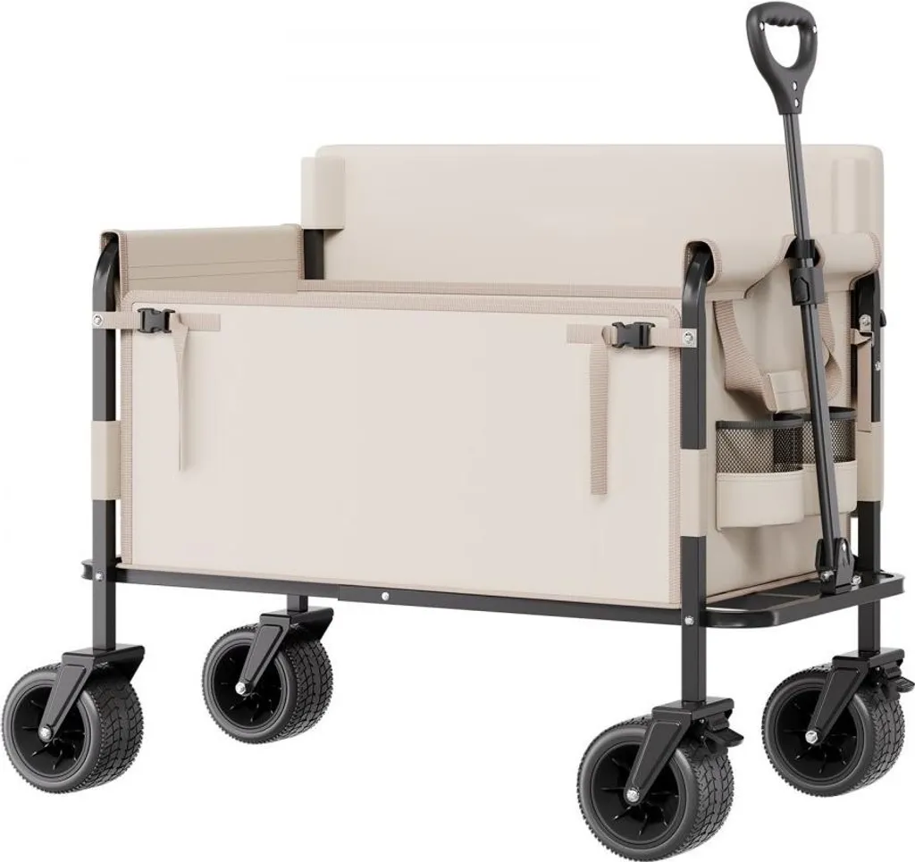 Chariot pliable de jardin 970x580x670mm polyvalent pour extérieur noir - 12