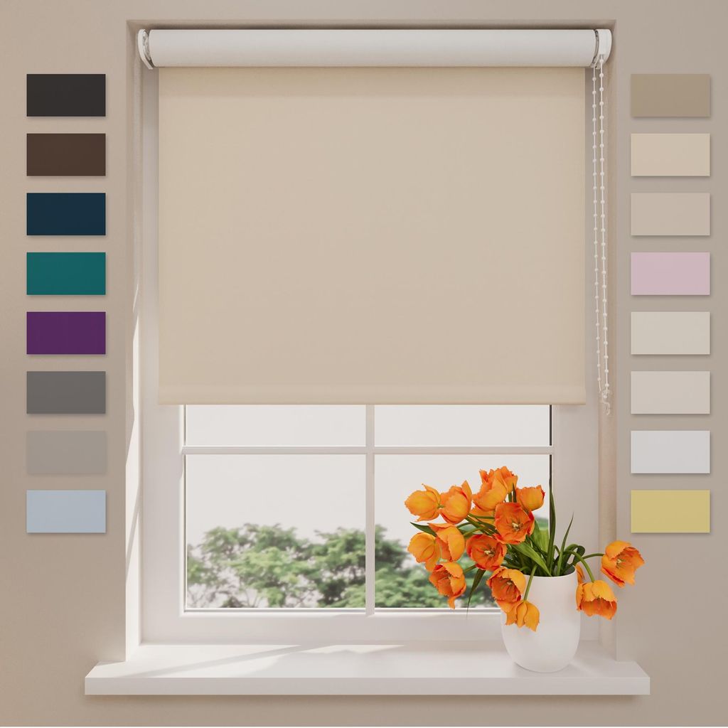 DTCH Rolgordijn Verduisterend - Easy - Camel - 40 x 190 cm - Meerdere maten verkrijgbaar - Maak rolgordijn op maat - Stevige stof