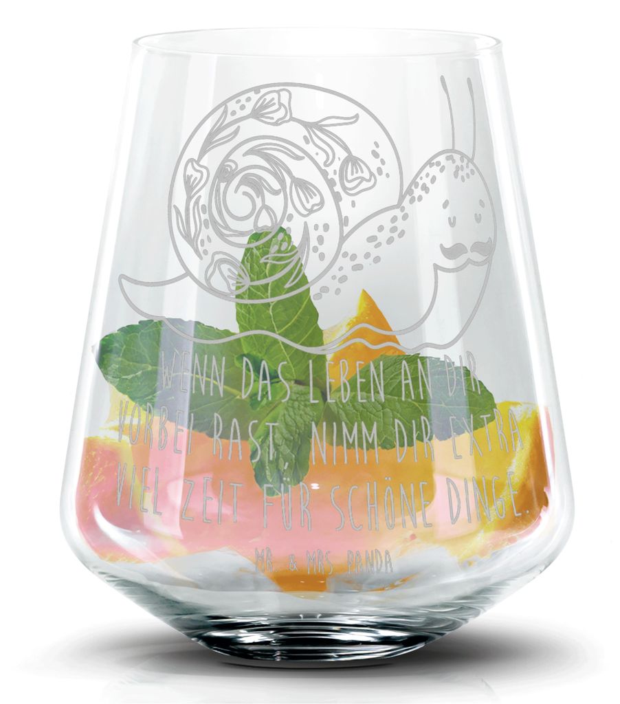 Mr. & Mrs. Panda Cocktailglas Schnecke Sir - Transparent - Geschenk, Schnecken, Tumbler, Motivation, Lebenszeit, Whiskyglas, Lustige Sprüche, Lebe...