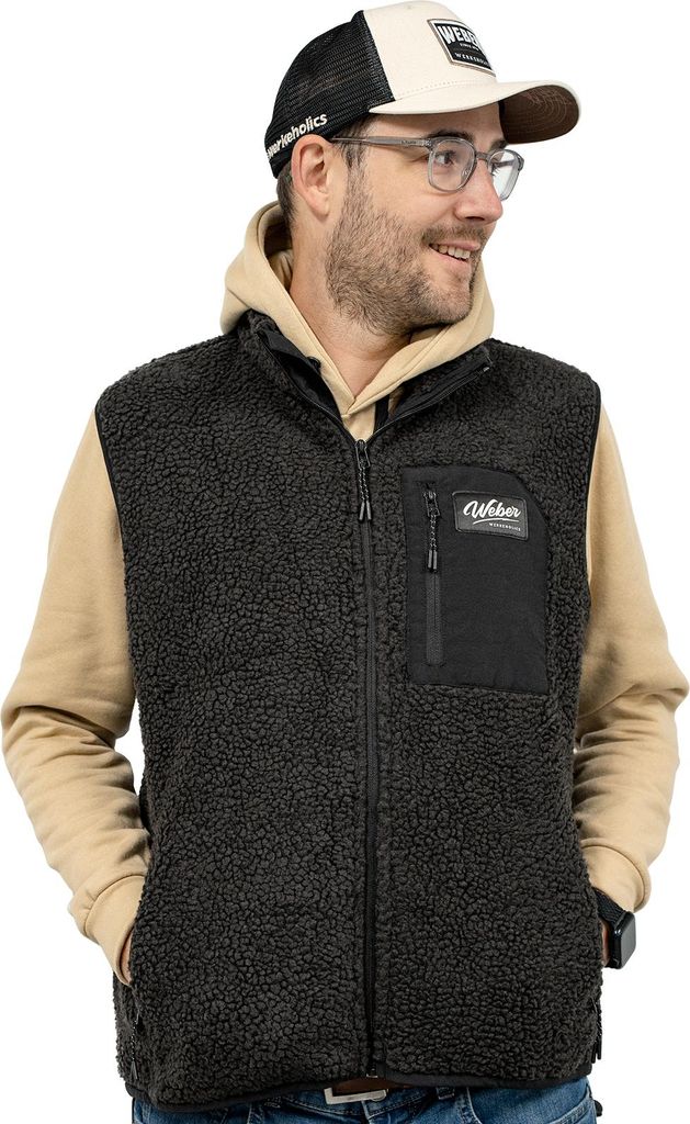 Weber #Werkeholics Sherpa Fleece Weste schwarz L