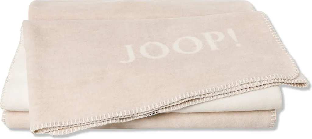 Plaid JOOP! Doubleface en coton mélangé Château-Naturel 150 x 200 cm