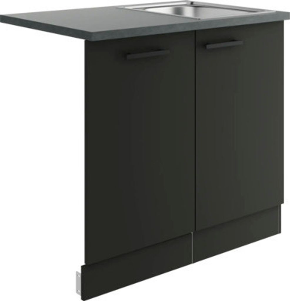 Optifit Spülenschrank inkl Spüle Geschirrspülerblende für vollintegrierte Geschirrspüler Madrid420 BxTxH 90 x 60 x 84,8