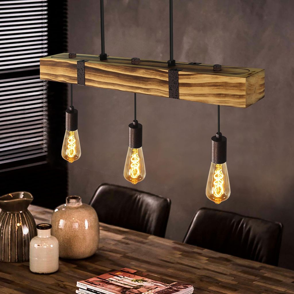ZMH Lustre en bois Lustre vintage en bois Poutrelles en Image du produit 