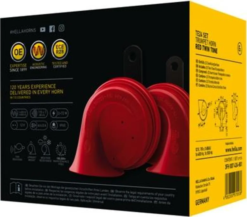 Klaxon voiture HELLA type fanfare puissante 12V pour auto et utilitaire - 10