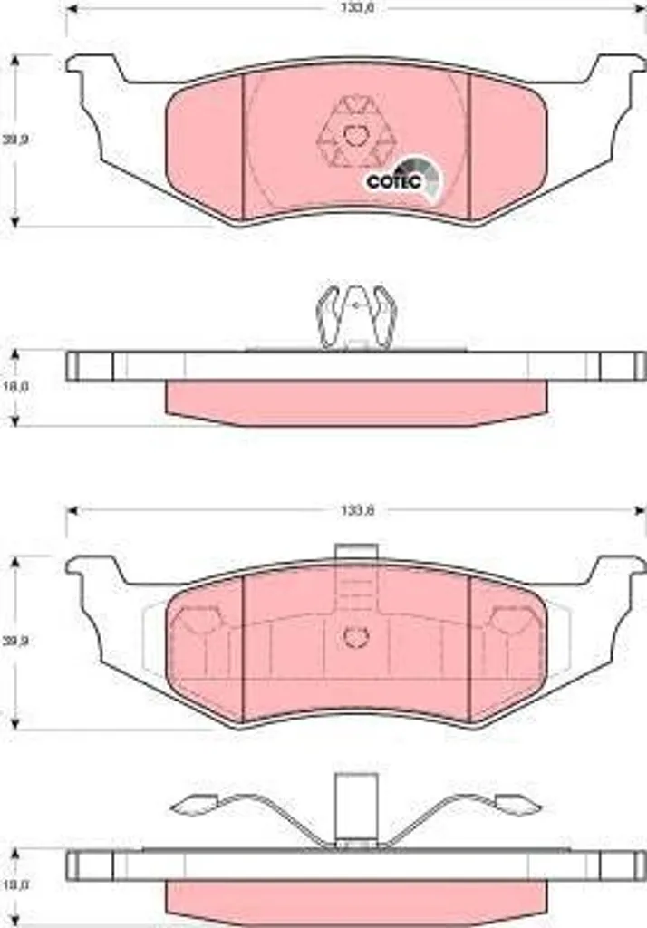 Jeu de plaquettes de frein à disque TRW GDB4119 pour Chrysler Sebring