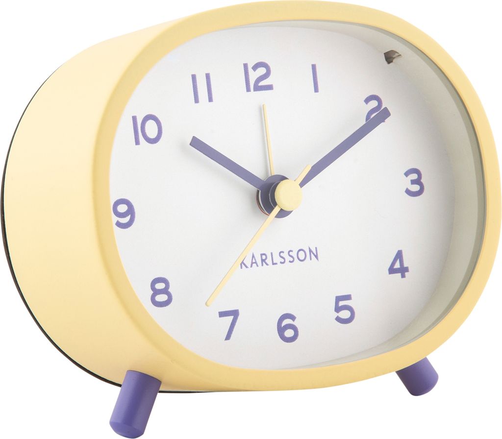 Karlsson - Wecker Cheeky Oval - Zartes Gelb Produktbild 