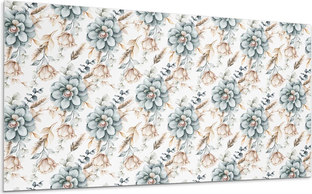 Blumenpflanzenmuster – Selbstklebende Fliesen – Wandverkleidung – Wandpaneel – PVC Fliesen – Vinylflisen – PCV Flisen – Selbstklebend...