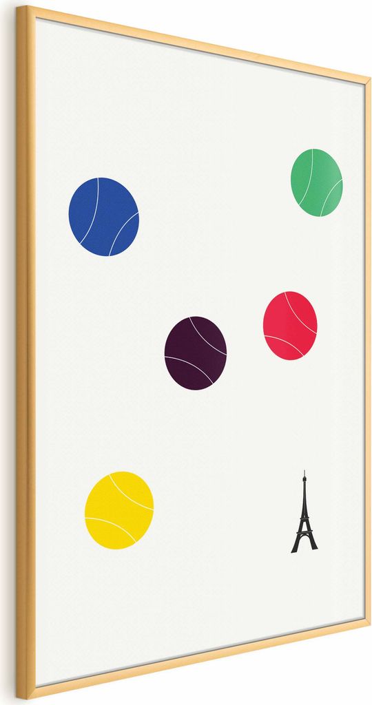 Posterpapier Poster - Eiffel Tower and Colorful Tennis Balls 60x90 cm Abstrakt n-G-10006-ao-a