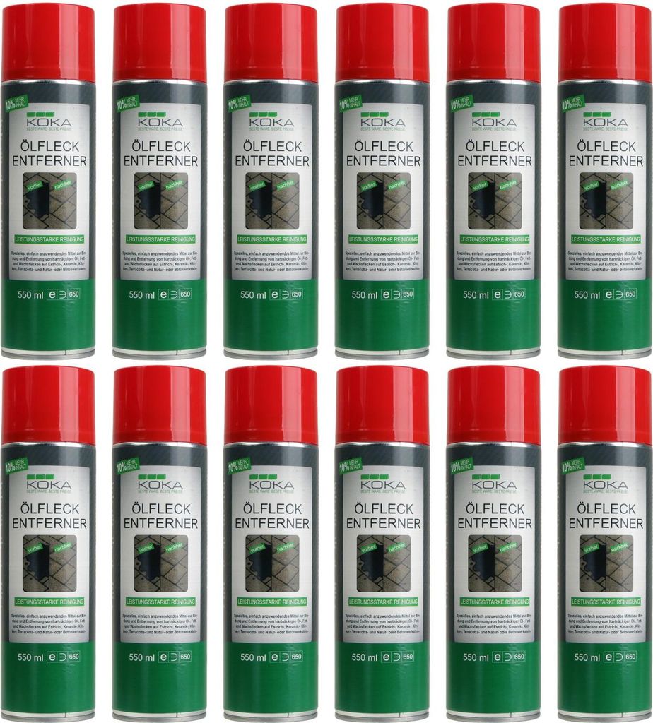12x KOKA Ölfleck-Entferner Spray Öl Fleckentferner Bindemittel Ölfleckentferner