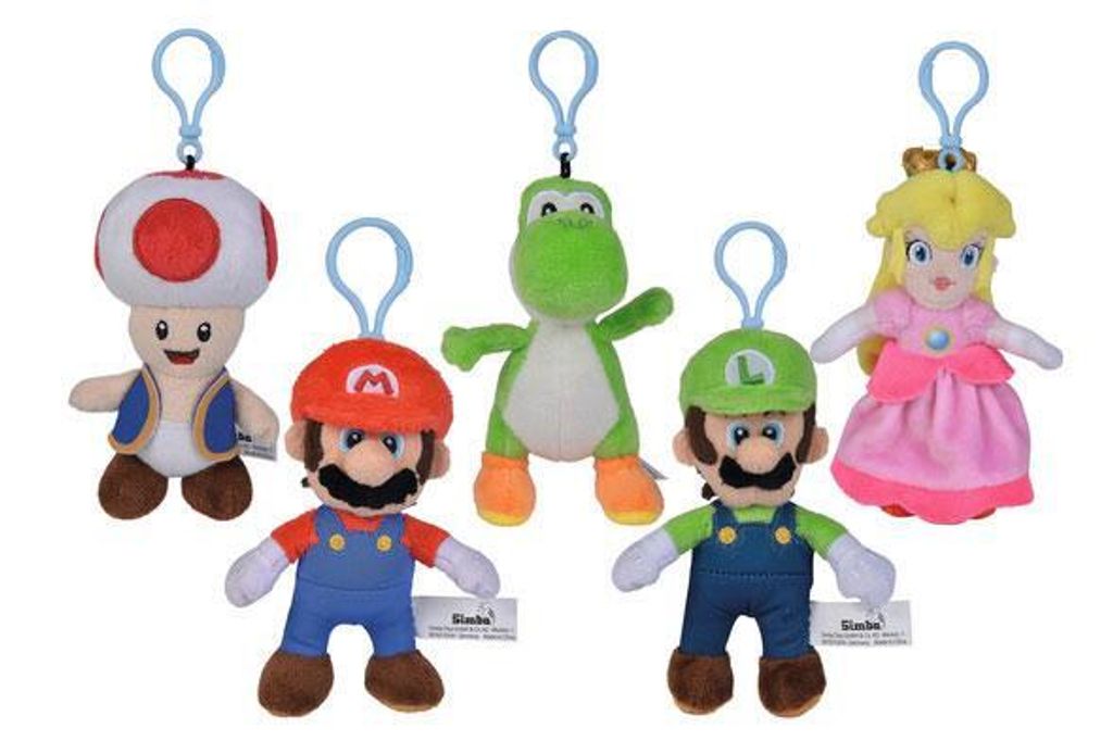 Simba Super Mario Plüsch-Schlüsselanhänger All Stars 13 cm Sortiment (12)
