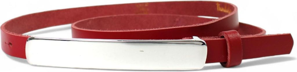 FRONHOFER 1,2cm schmaler Gürtel mit 12 cm silberfarbiger Gürtelschnalle 17574