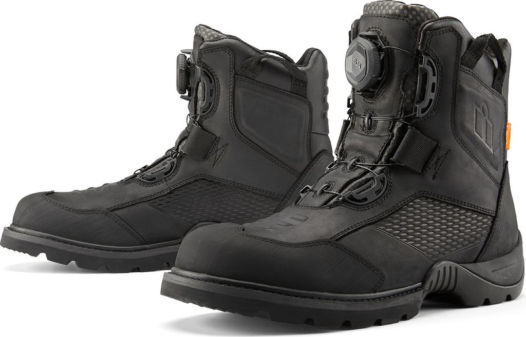 Icon Stormhawk WP wasserdichte Motorrad Stiefel, schwarz, 10.5 (44.5)
